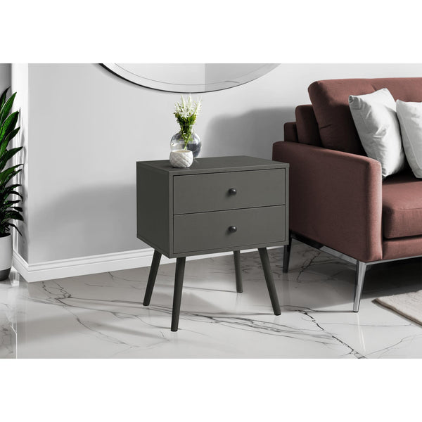 Monarch I 3629 Accent Table - 24"H / Grey End Table With 2 Drawers IMAGE 1