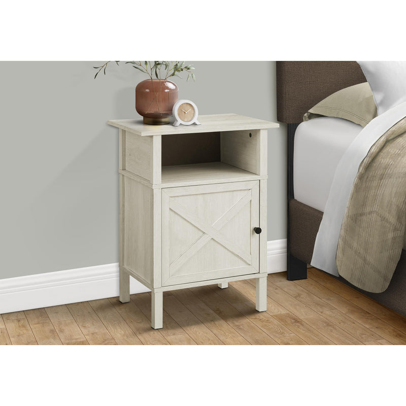 Monarch I 3812 Accent Table - 24"H / Washed Oak / Black Metal IMAGE 2