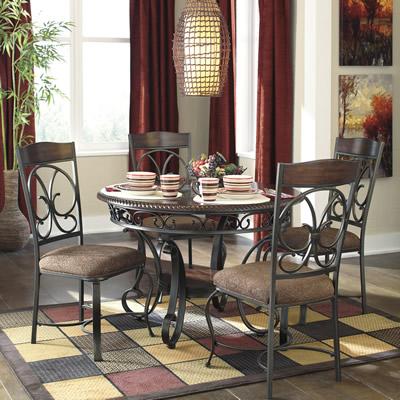 Signature Design by Ashley Round Glambrey Dining Table with Trestle Base D329-15 IMAGE 5