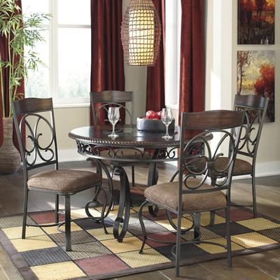 Signature Design by Ashley Round Glambrey Dining Table with Trestle Base D329-15 IMAGE 6