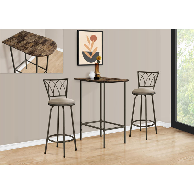 Monarch Pub Height Dining Table with Faux Marble Top & Trestle Base I 2315 IMAGE 2