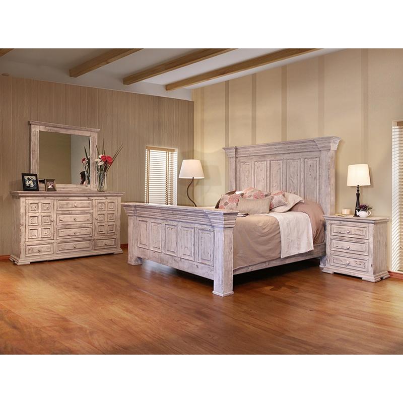 International Furniture Direct Terra White King Panel Bed IFD1022HDBD-EK/IFD1022FTBD-EK/IFD1022RAILS-EK IMAGE 2