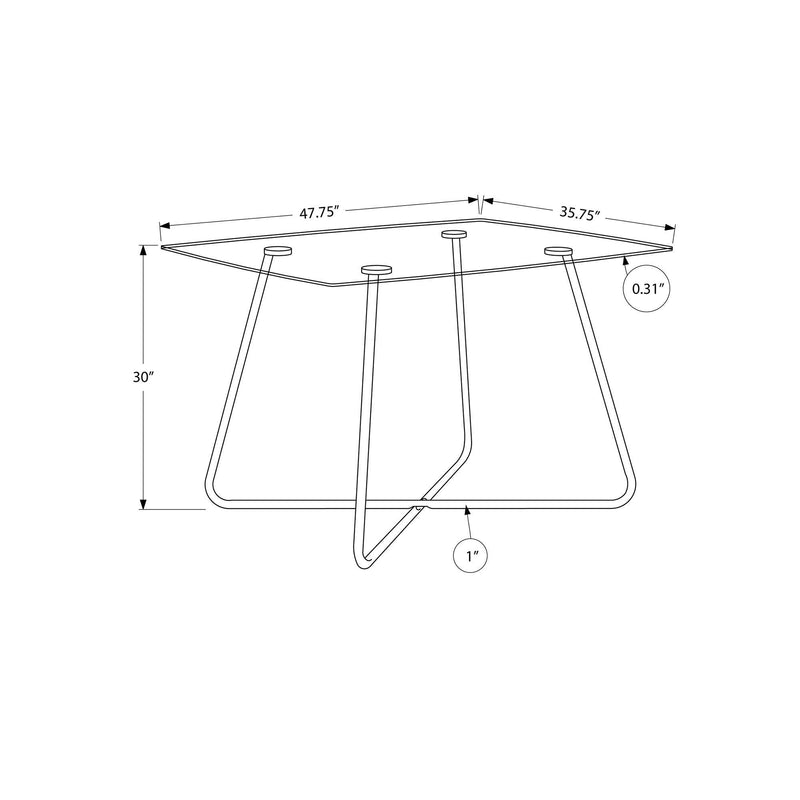 Monarch Dining Table with Glass Top & Trestle Base I 1069 IMAGE 5