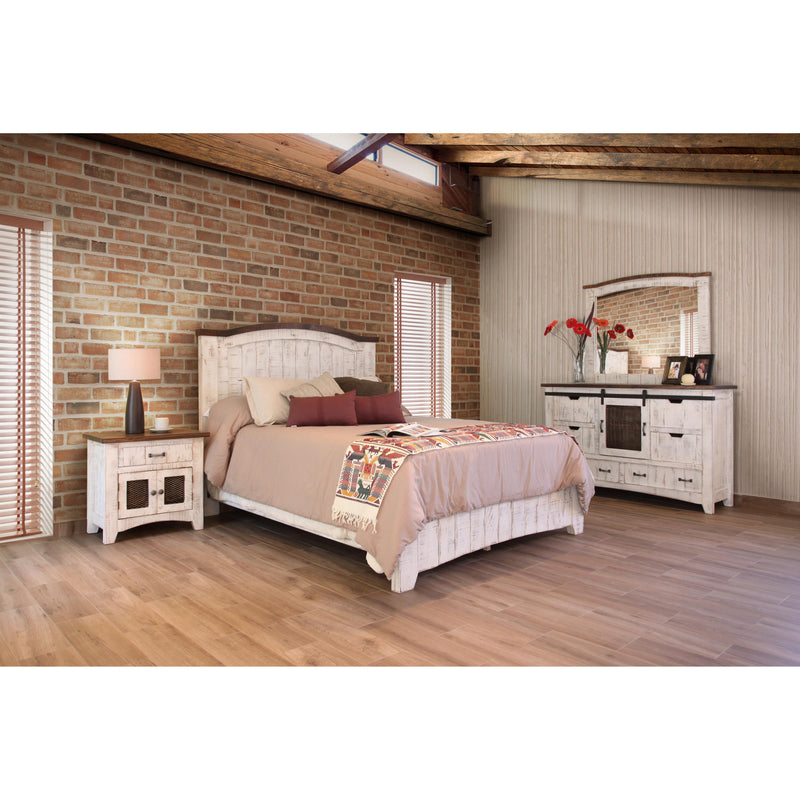 International Furniture Direct Pueblo Queen Panel Bed IFD360HDBD-Q/IFD360PLTFRM-Q IMAGE 2