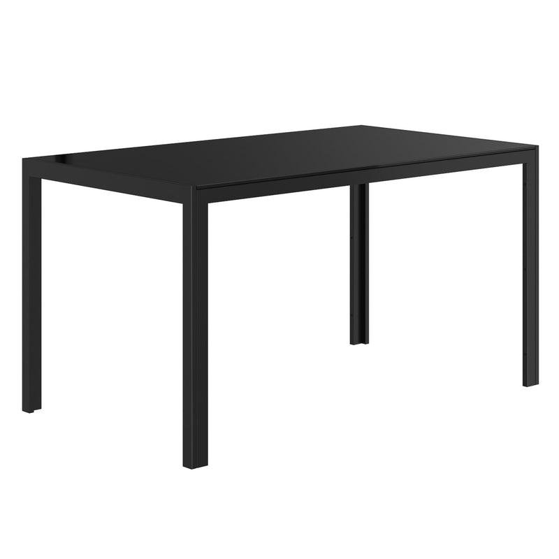 Worldwide Home Furnishings Contra Dining Table with Glass Top 201-843BK IMAGE 1