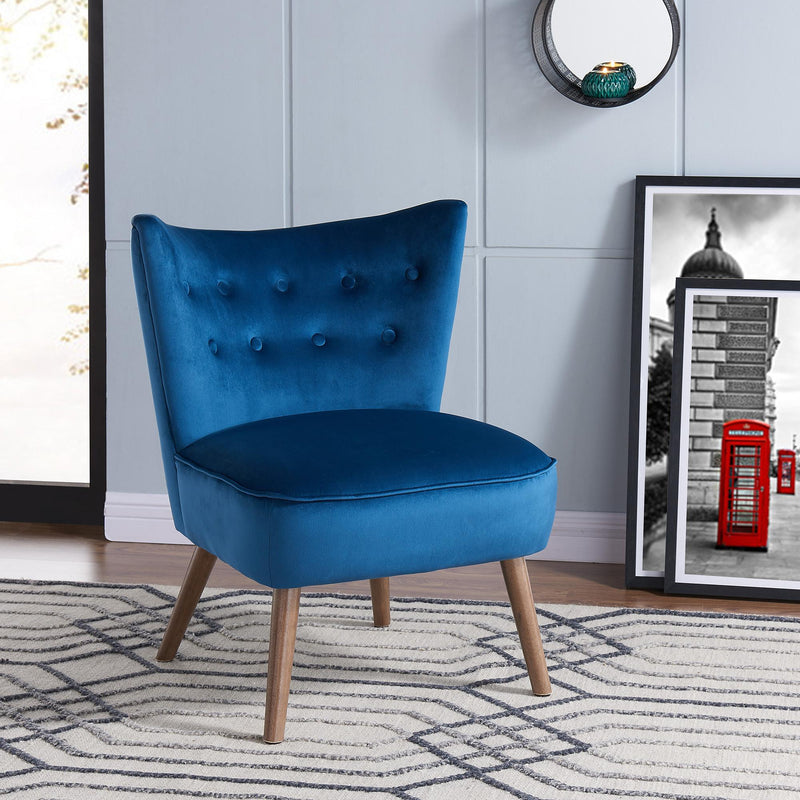 Worldwide Home Furnishings Elle Stationary Fabric Accent Chair 403-340BLU IMAGE 5