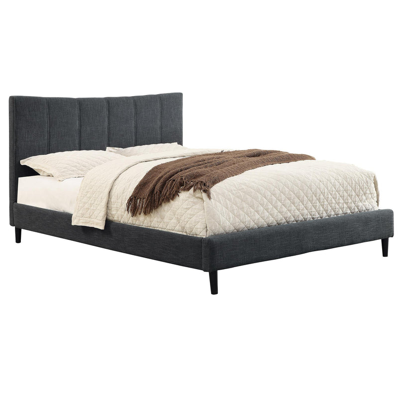 Worldwide Home Furnishings Rimo Queen Upholstered Platform Bed 101-268Q-GY IMAGE 1