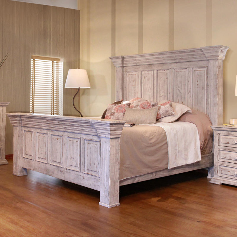 International Furniture Direct Terra White California King Panel Bed IFD1022HDBD-EK/IFD1022FTBD-EK/IFD1022RAIL-MCK IMAGE 1