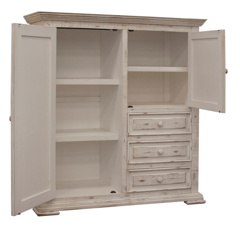 International Furniture Direct Terra White 3-Drawer Chest IFD1022GMC IMAGE 2