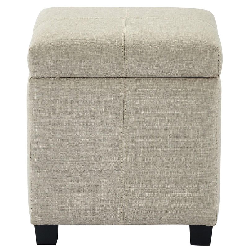 Worldwide Home Furnishings Juno Fabric Storage Ottoman 402-350BEG IMAGE 1