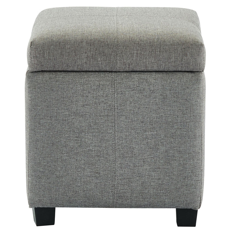 Worldwide Home Furnishings Juno Fabric Storage Ottoman 402-350GRY IMAGE 1