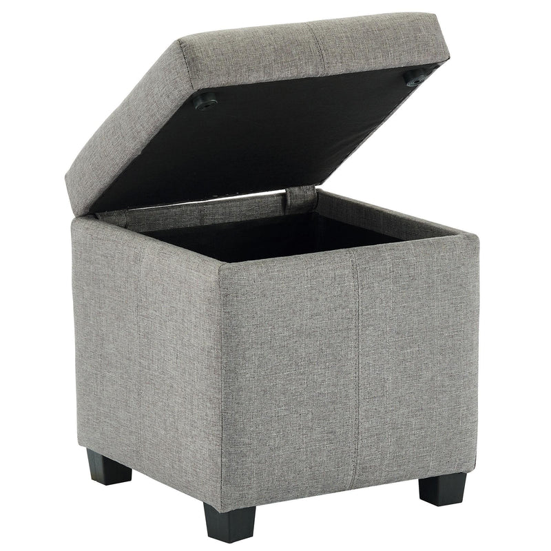 Worldwide Home Furnishings Juno Fabric Storage Ottoman 402-350GRY IMAGE 3