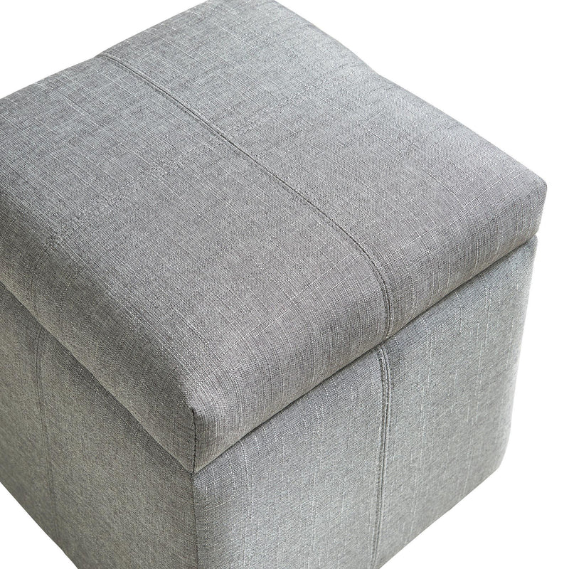 Worldwide Home Furnishings Juno Fabric Storage Ottoman 402-350GRY IMAGE 5