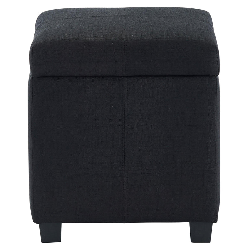 Worldwide Home Furnishings Juno Fabric Storage Ottoman 402-350BLK IMAGE 1