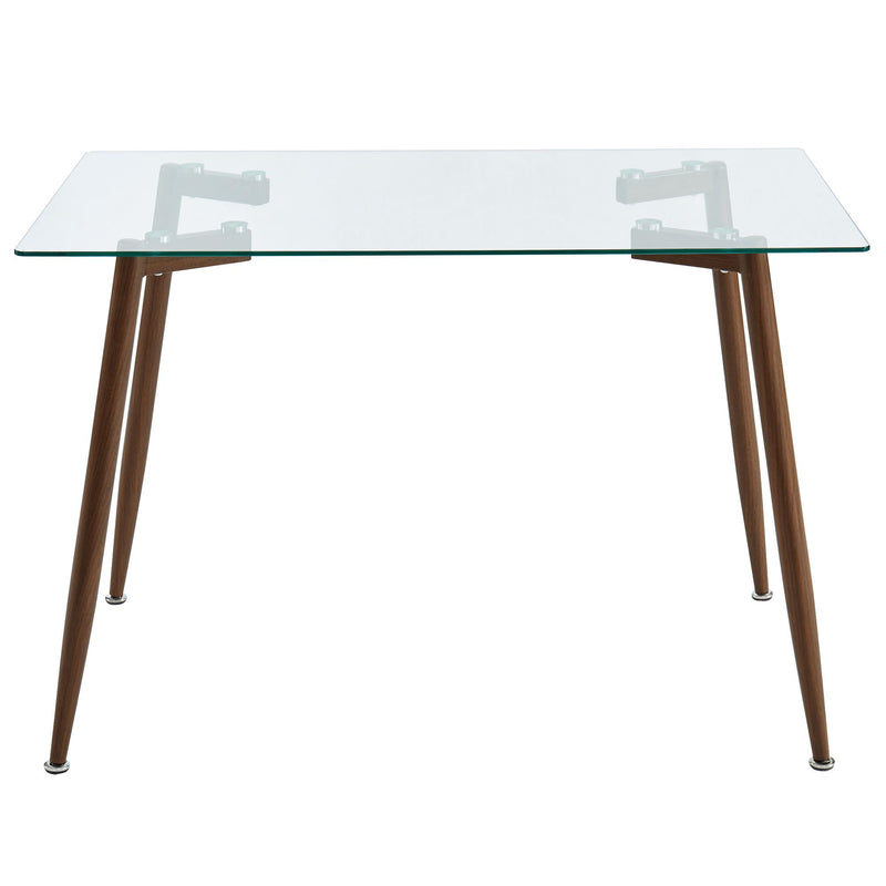 Worldwide Home Furnishings Abbot Dining Table with Glass Top 201-453WAL IMAGE 4