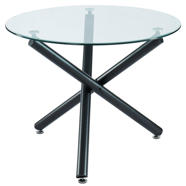 Worldwide Home Furnishings Round Suzette Dining Table with Glass Top 201-476-40 IMAGE 1