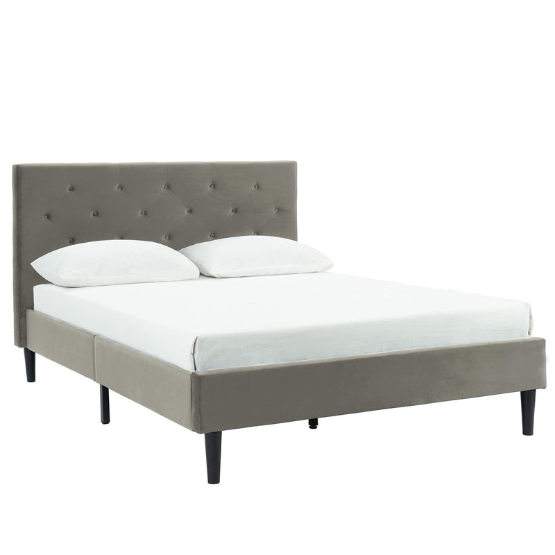 Worldwide Home Furnishings Armando Full Upholstered Panel bed 101-276D-GY IMAGE 1