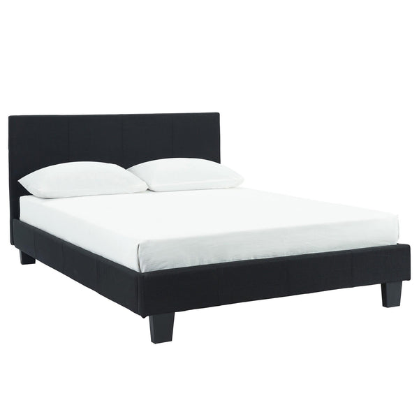 Worldwide Home Furnishings Nevis Full Upholstered Platform Bed 101-275D-BK IMAGE 1