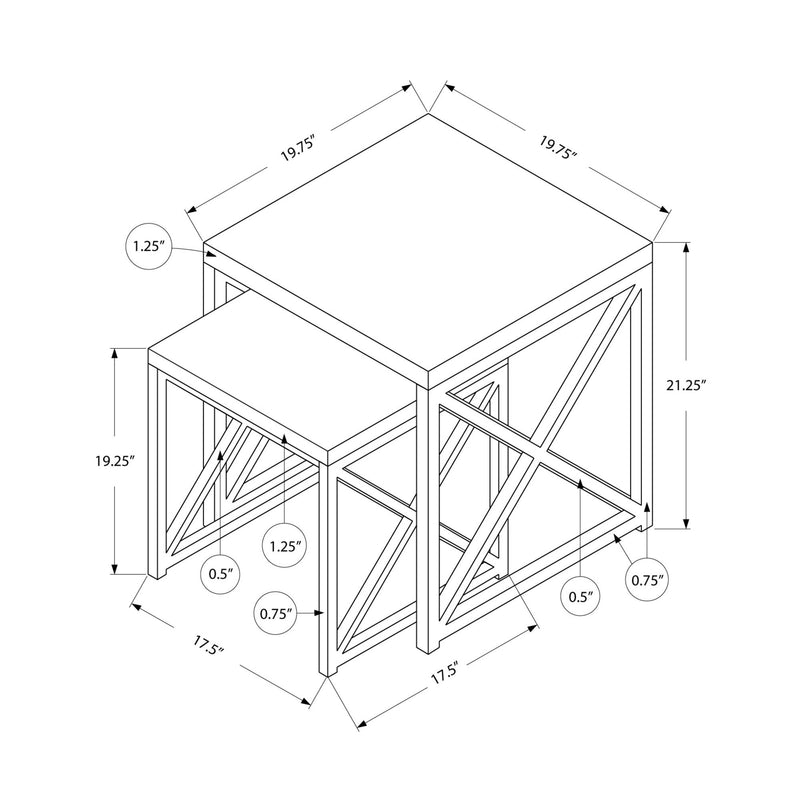 Monarch Nesting Tables I 3414 IMAGE 10