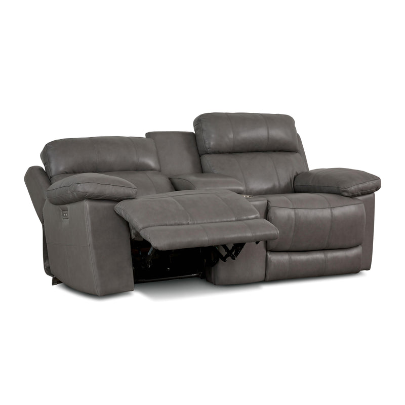 Palliser Finley Power Reclining Leather Loveseat Finley 41134-68 Loveseat Console with Power - Slate IMAGE 4