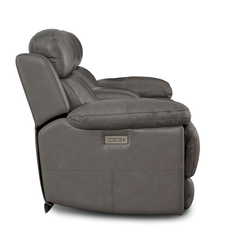 Palliser Finley Power Reclining Leather Loveseat Finley 41134-68 Loveseat Console with Power - Slate IMAGE 5