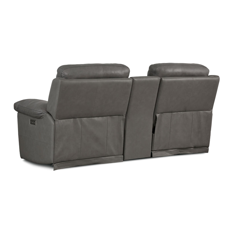 Palliser Finley Power Reclining Leather Loveseat Finley 41134-68 Loveseat Console with Power - Slate IMAGE 6