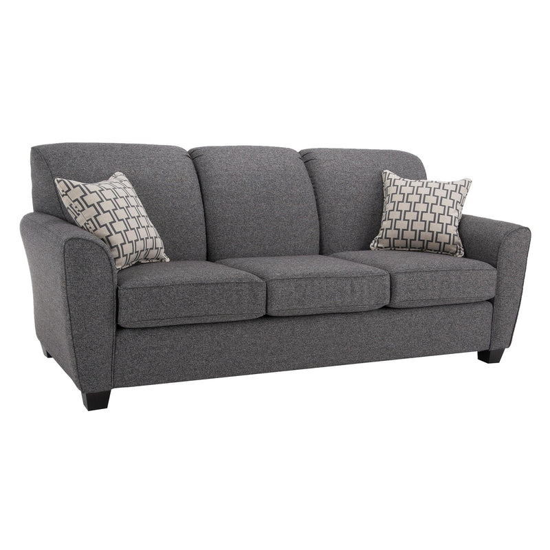 Decor-Rest Furniture Stationary Fabric Sofa 2404-CS Condo Sofa - Dark Grey IMAGE 1