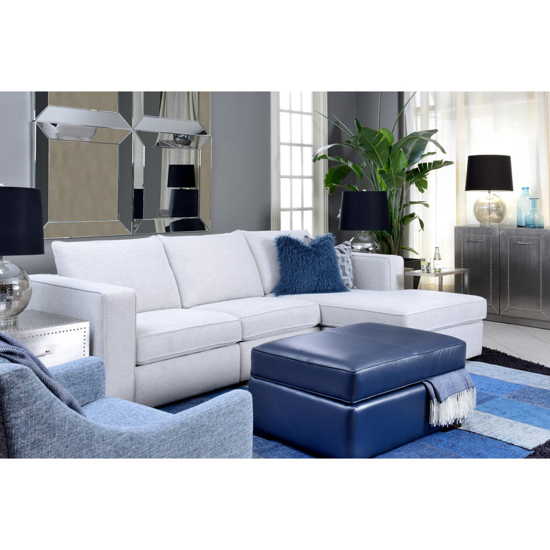 Decor-Rest Furniture Power Reclining Fabric 2 pc Sectional 2900 Sofa Chaise with Power Recliner and Storage IMAGE 6