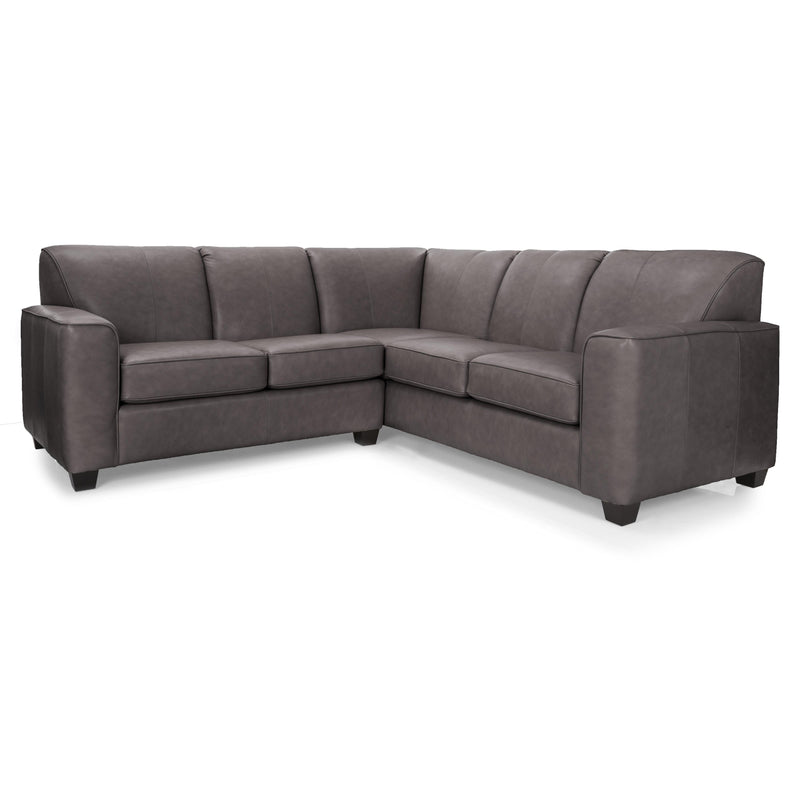 Decor-Rest Furniture Embark Leather Match 2 pc Sectional 3705-07-LHF-LOVE-SPT-VE-BRW/3705-30-RHF-SOFA-SPT-VE-BRW IMAGE 1