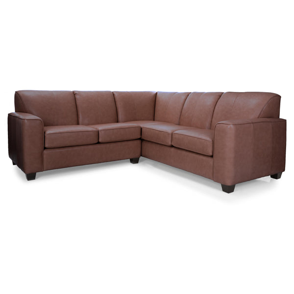 Decor-Rest Furniture Embark Leather Match 2 pc Sectional 3705-07-LHF-LOVE-SPT-VE-BRW/3705-30-RHF-SOFA-SPT-VE-BRW IMAGE 1