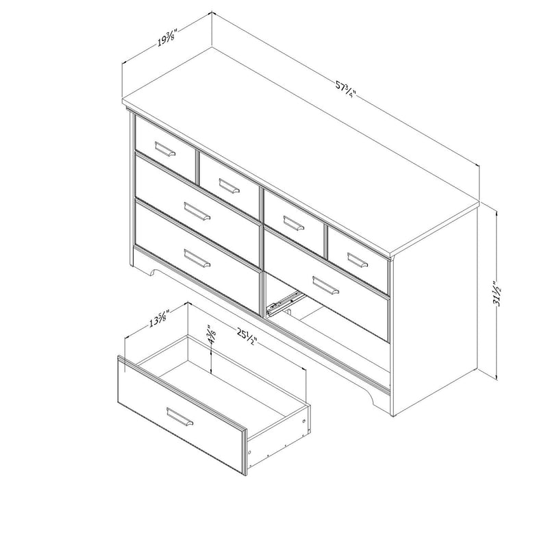 South Shore Furniture Versa 6-Drawer Dresser 11298 IMAGE 8
