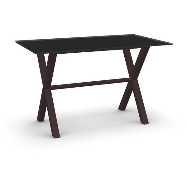 Amisco Andre Dining Table with Glass Top and Trestle Base 50684/52+90268 IMAGE 1