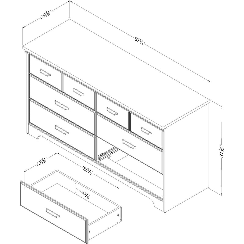South Shore Furniture Versa 6-Drawer Dresser 13112 IMAGE 7