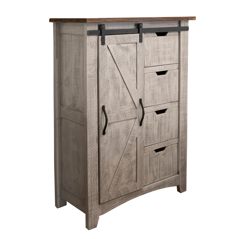 International Furniture Direct Pueblo Gray 4-Drawer Chest IFD3401CHT IMAGE 1