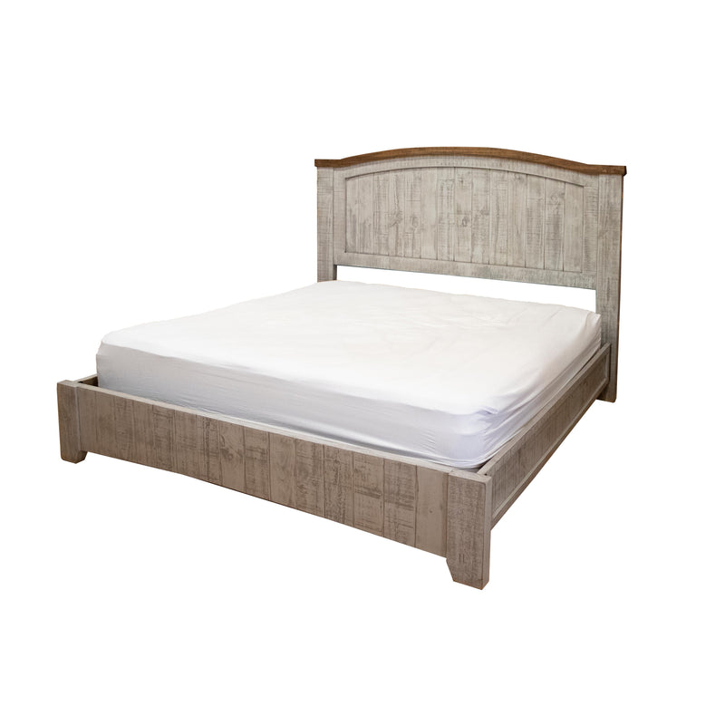 International Furniture Direct Pueblo Grey Queen Upholstered Panel Bed IFD3401HBDQE/IFD3401PLTQE IMAGE 1