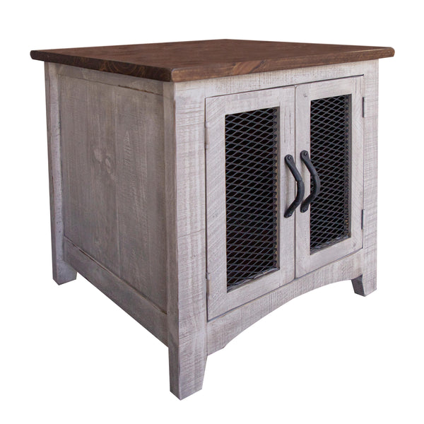 International Furniture Direct Pueblo Grey End Table IFD3401END IMAGE 1