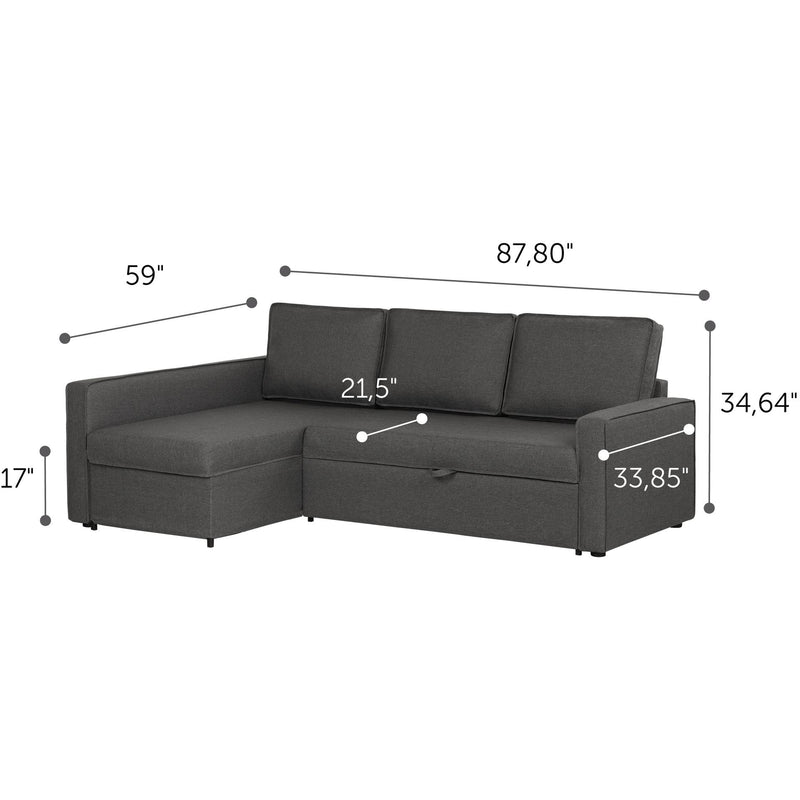 South Shore Furniture Live-it Cozy Fabric Sleeper Sectional 100307 IMAGE 10