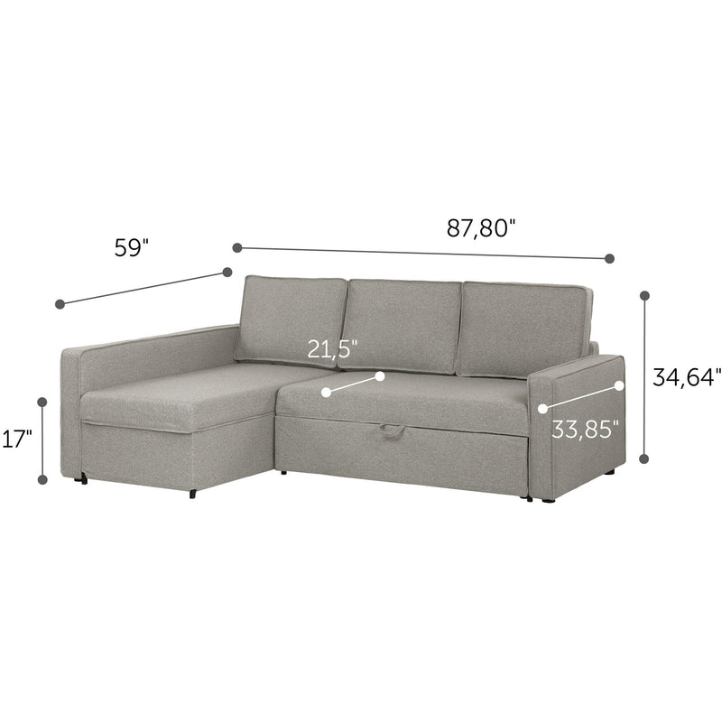South Shore Furniture Live-it Cozy Fabric Sleeper Sectional 100308 IMAGE 9