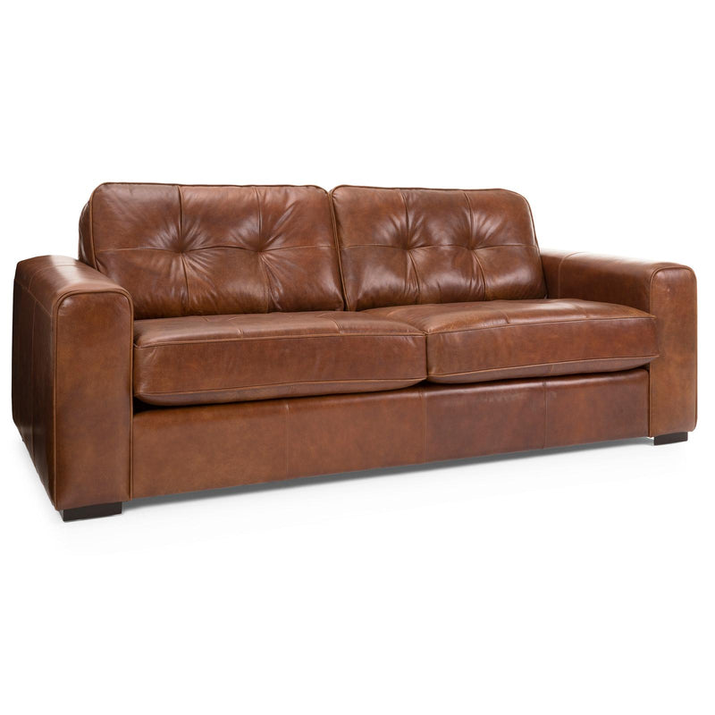 Decor-Rest Furniture Stationary Leather Sofa 3990 Sofa - Brown IMAGE 2