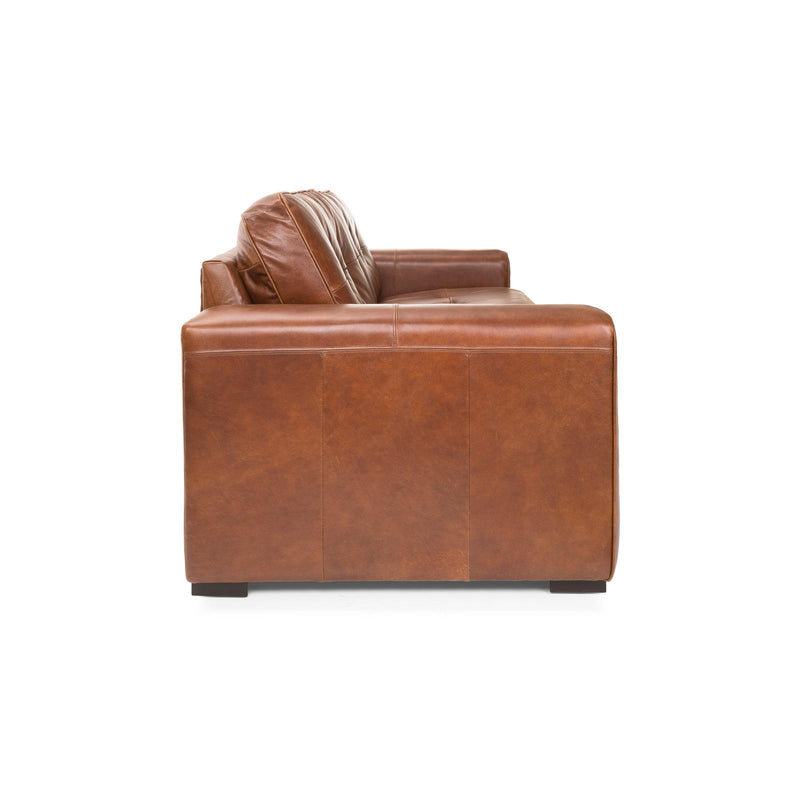 Decor-Rest Furniture Stationary Leather Sofa 3990 Sofa - Brown IMAGE 3