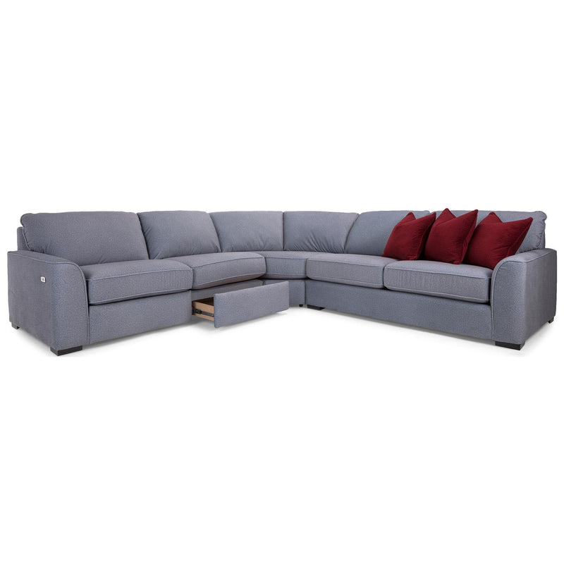 Decor-Rest Furniture Power Reclining Fabric 3 pc Sectional M2786P-07/2786-04/2786-06 IMAGE 2