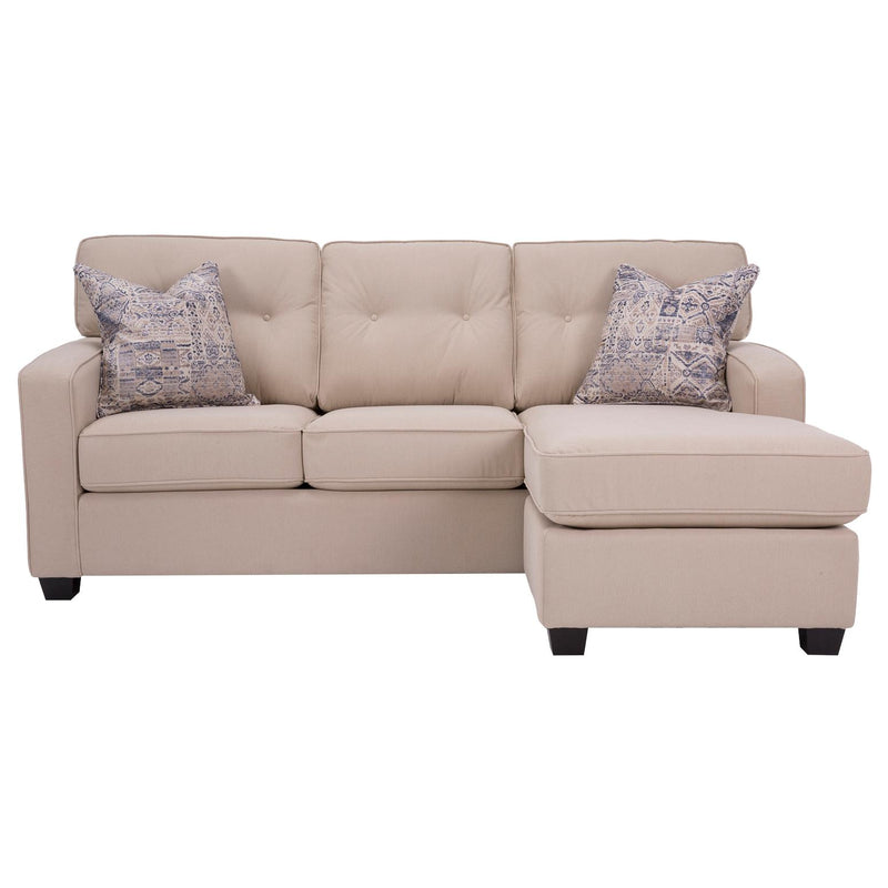 Decor-Rest Furniture Fabric 2 pc Sectional 2298-SCH Sofa with Chaise IMAGE 1