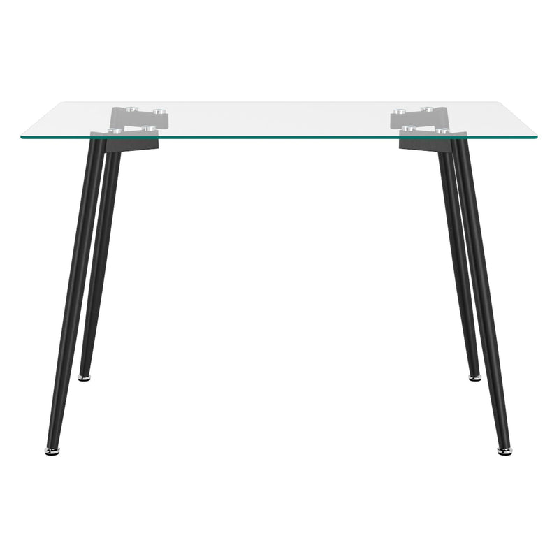 Worldwide Home Furnishings Abbot Dining Table with Glass Top 201-453BK IMAGE 3