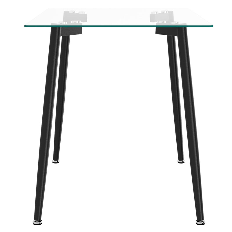 Worldwide Home Furnishings Abbot Dining Table with Glass Top 201-453BK IMAGE 4