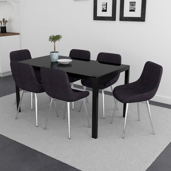Worldwide Home Furnishings Contra/Cassidy 7 pc Dinette 207-843BK/330BK IMAGE 1