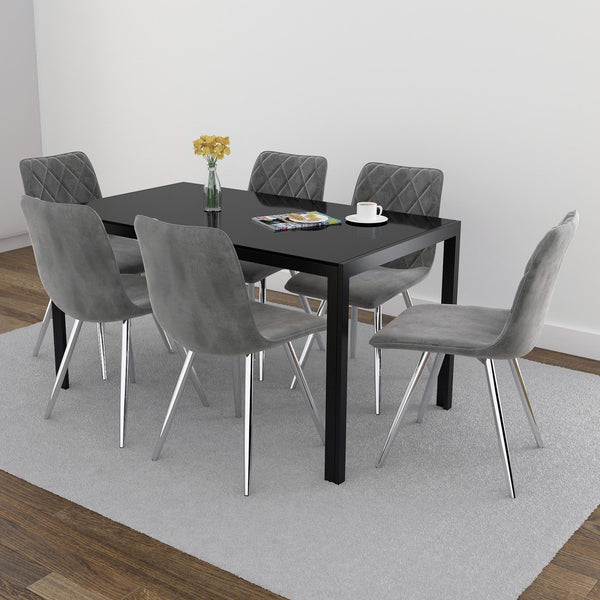 Worldwide Home Furnishings Contra/Marlo 7 pc Dinette 207-843BK/110GY IMAGE 1