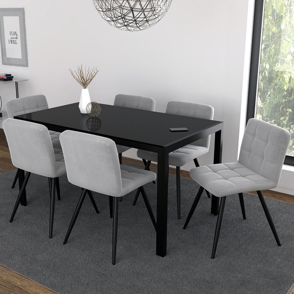 Worldwide Home Furnishings Contra/Suzette 7 pc Dinette 207-843BK/476GY IMAGE 1