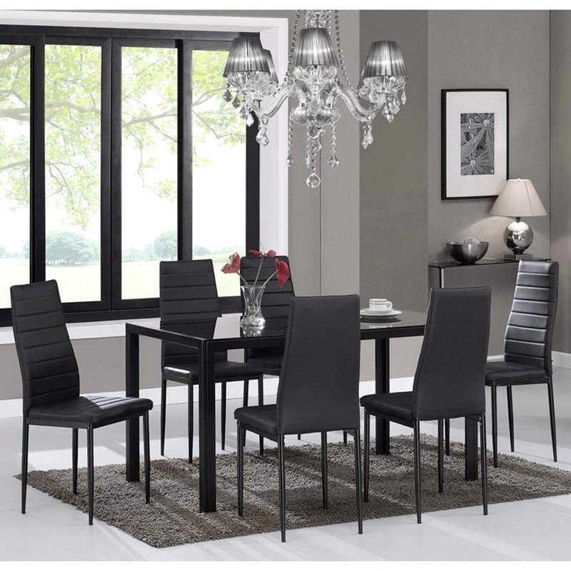 Worldwide Home Furnishings Contra 7 pc Dinette 207-843BK IMAGE 1