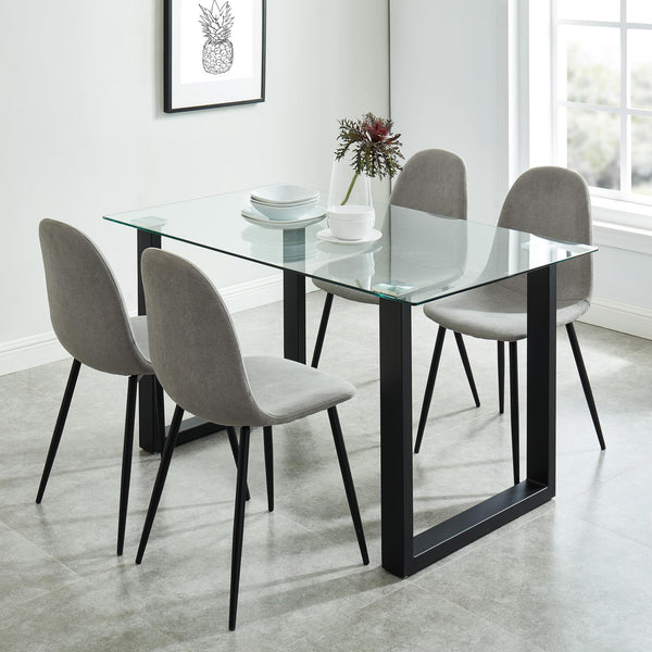 Worldwide Home Furnishings Franco/Olly 5 pc Dinette 207-454BK/606GY IMAGE 1