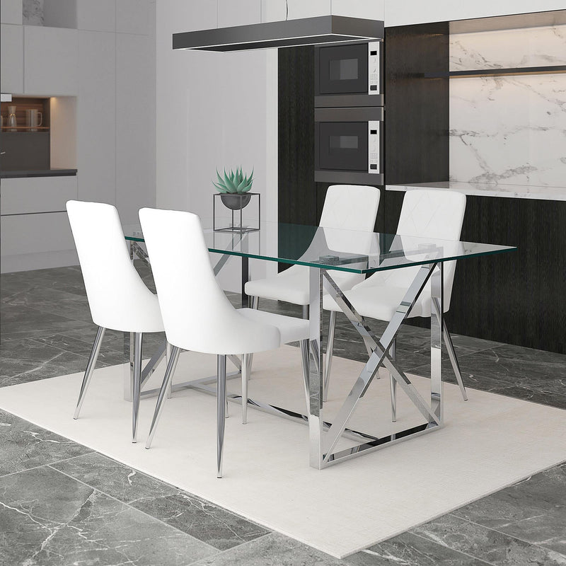 Worldwide Home Furnishings Lorenzo/Devo 5 pc Dinette 207-521/087WT IMAGE 1